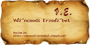 Váncsodi Erzsébet névjegykártya