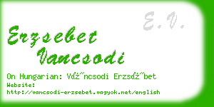 erzsebet vancsodi business card